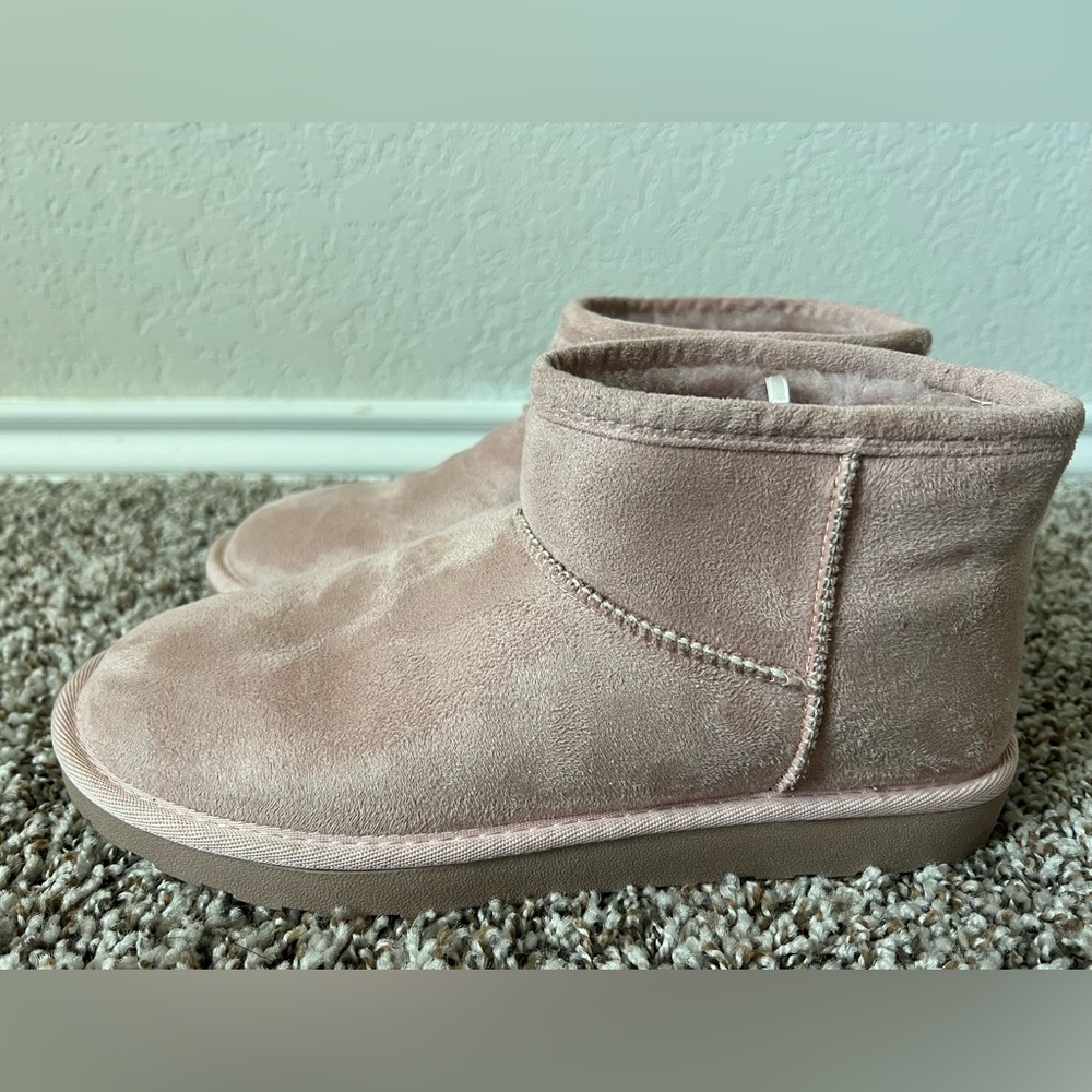 Pink Suede Ankle Boots
